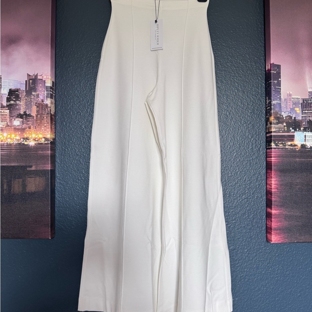Elegant White Wide-Leg Women's Pants